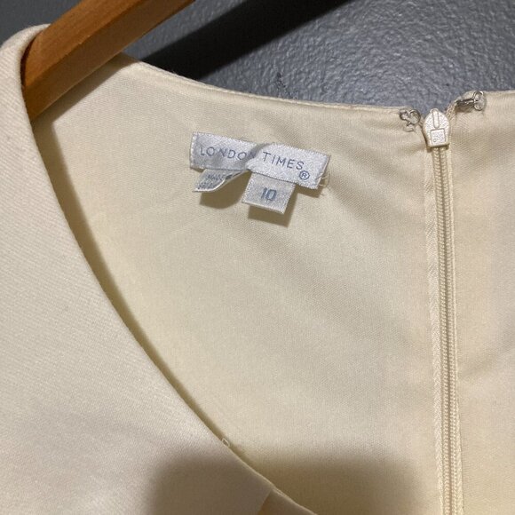 New London Times Women's Size 10 Black White Colorblock Sheath Dress - Picture 2 of 7